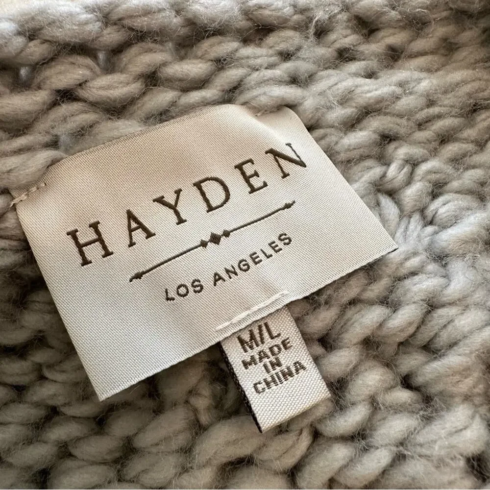 Hayden | Size M/L Los Angeles Heart Knit Cardigan Stone Grey Comfy Soft Fall